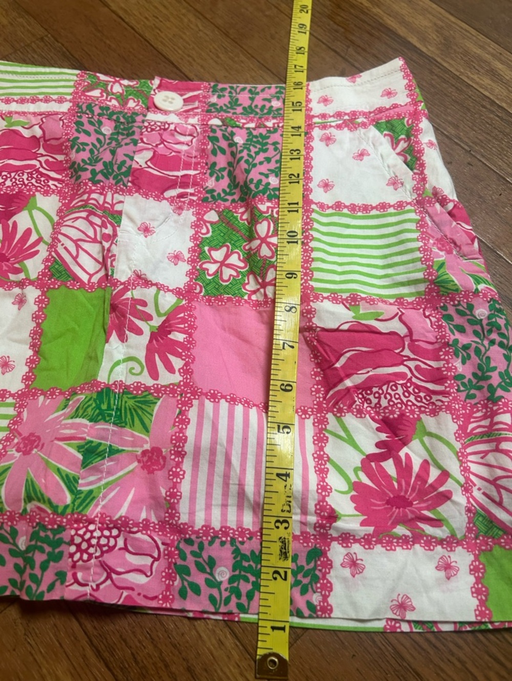 Lilly Pulitzer Pink, Green & White Patchwork Mini Skirt - Picture 5 of 5